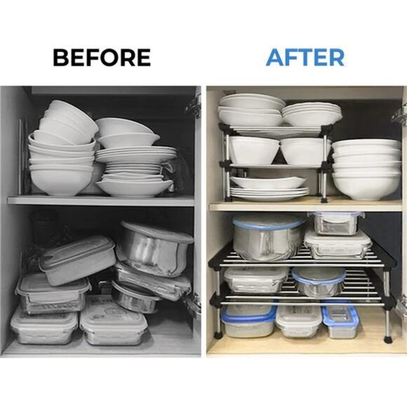 2 Pack Pantry Cabinet Organizer, Pantry Organization and Storage15.7 x 7.8 x 6.1 - Picture 3 of 7